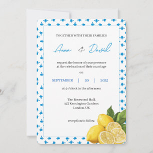 Modern Lemon Wedding Invitation Minimal Citrus D