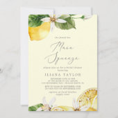 Modern Lemon Yellow Main Squeeze Bridal Shower Invitation (Front)