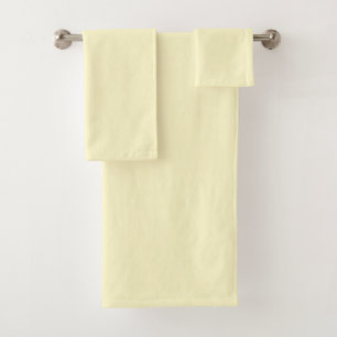 Modern Lemon Yellow Plain Solid Color Bath Towel Set