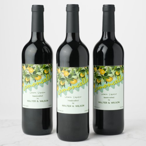 Modern Lemoncello Lemon Fruit Wine Label