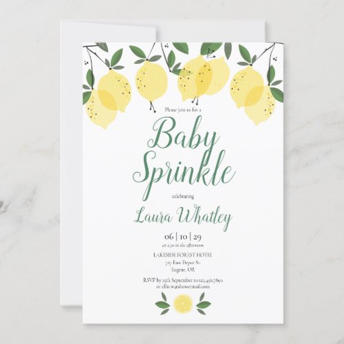 Modern Lemons Baby Sprinkle Invitation