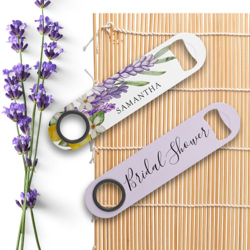 Modern Lemons  Lavender Bridal Shower Bar Key