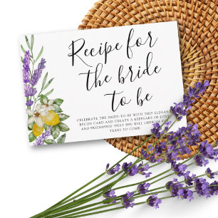 Modern Lemons & Lavender Bride to Be Enclosure Card