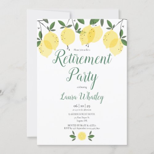 Modern Lemons Retirement Party Invitation