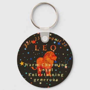 Modern Leo Red Lion Zodiac Traits Keychain