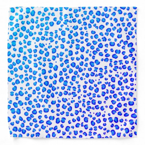 Modern Leopard Animal Print Pattern Blue Purple Bandana