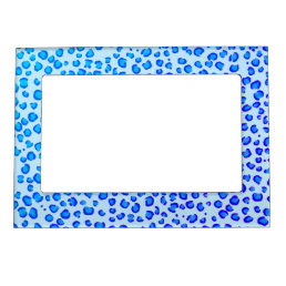 Modern Leopard Animal Print Pattern Blue Purple Magnetic Frame