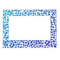 Modern Leopard Animal Print Pattern Blue Purple Magnetic Frame