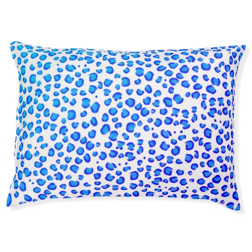 Modern Leopard Animal Print Pattern Blue Purple Pet Bed