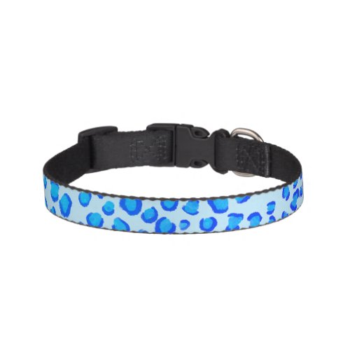 Modern Leopard Animal Print Pattern Blue Purple Pet Collar