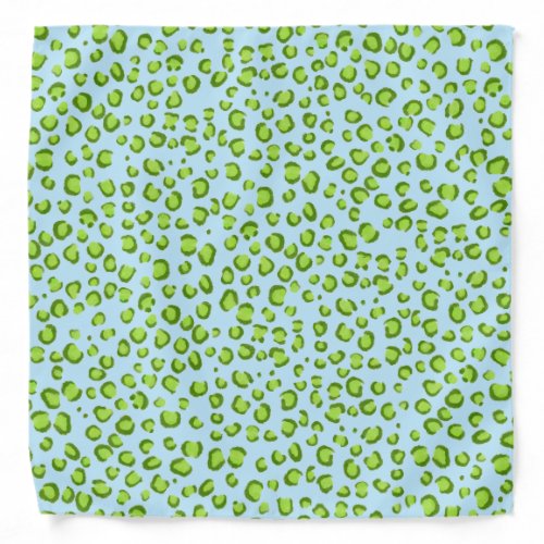 Modern Leopard Animal Print Pattern Green Blue Bandana