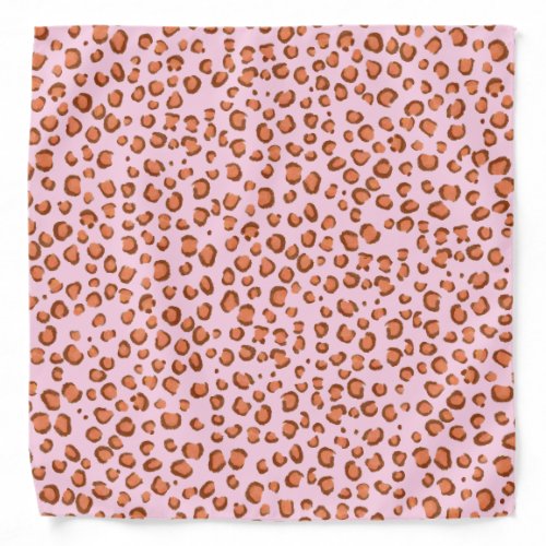 Modern Leopard Animal Print Pattern Red Pink Bandana