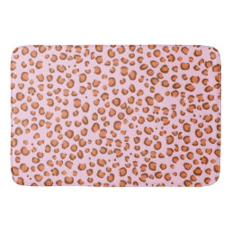 Modern Leopard Animal Print Pattern Red Pink Bath Mat
