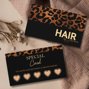 Modern Leopard Cheetah Beauty Salon loyalty card