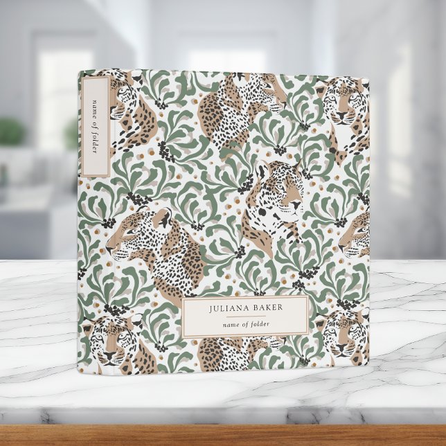 Modern Leopard Foliage 3 Ring Binder (Creator Uploaded)