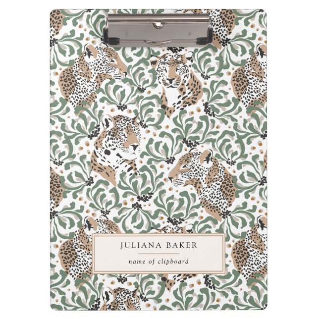 Modern Leopard Foliage Clipboard (Front)