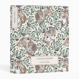 Modern Leopard Foliage Mini Binder