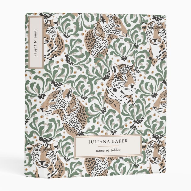Modern Leopard Foliage Mini Binder (Front/Spine)