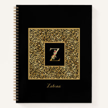 Modern Leopard Gold Personal Monogram Letter Z