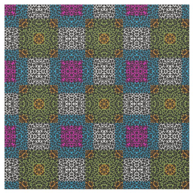 Modern Leopard Pattern #4 Fabric (Close Up)
