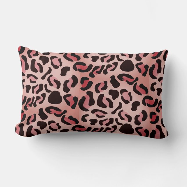 Modern Leopard Pattern Animal Lumbar Pillow (Front)