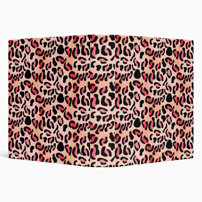 Modern Leopard Pattern Animal Print 3 Ring Binder (Background)