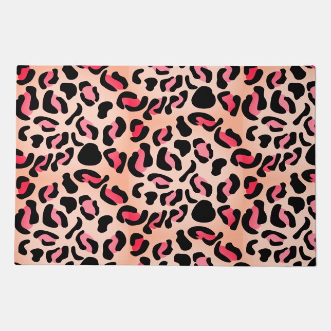 Modern Leopard Pattern Animal Print Doormat (Front)
