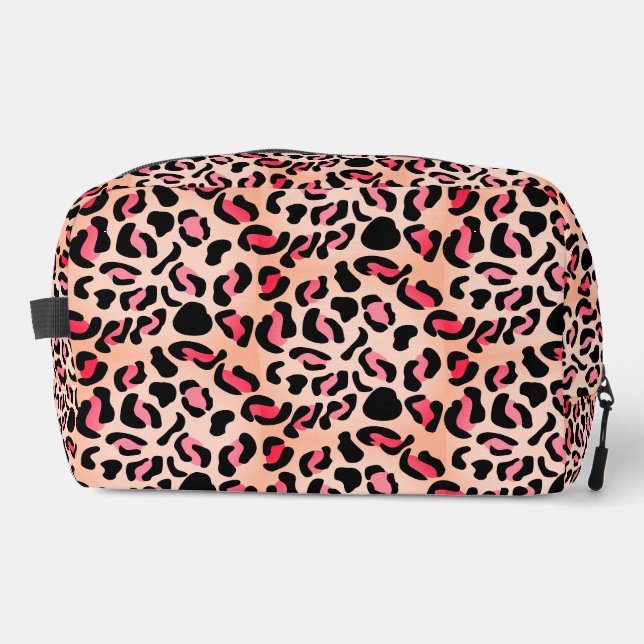 Modern Leopard Pattern Animal Print Dopp Kit (Front)