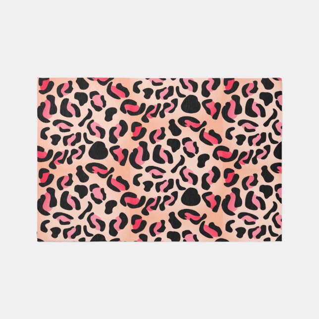 Modern Leopard Pattern Animal Print Rug (Front)