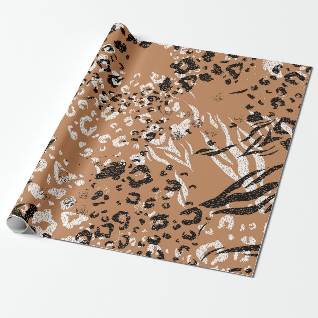 Modern leopard. Pattern. Background. Wild nature. Wrapping Paper (Unrolled)