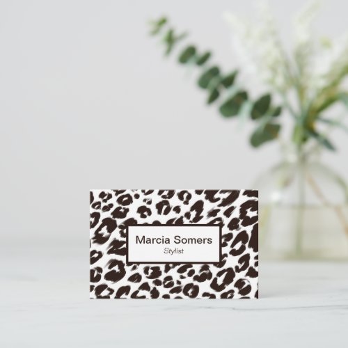 Modern Leopard Pattern Elegant Business Card