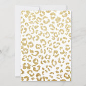 Modern leopard pattern faux gold glitter Sweet 16 Invitation (Back)