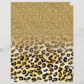 Modern Leopard Pattern Gold Glitter Ombre (Front/Back)