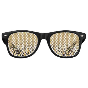  Modern Leopard Pattern Gold Glitter Ombre Retro Sunglasses