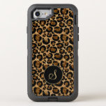Modern leopard pattern with glitters OtterBox defender iPhone SE/8/7 case<br><div class="desc">Trendy and chic,  this girly leopard pattern will make you stand out! Customize it with your initial for a personalized,  stylish look.  If you need help or for special requests,  contact me at my address info@ superanniversary.com (delete the space).</div>