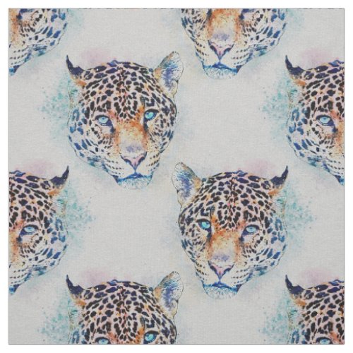Modern Leopard Portrait Colorful Painting Fabric