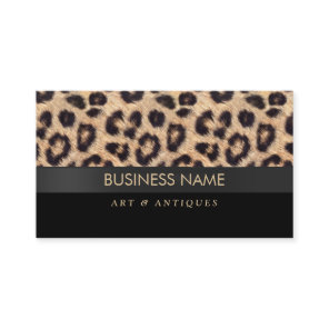 Modern Leopard Print Art & Antique Dealer Business Card