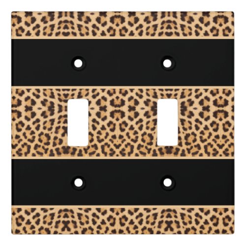 Modern Leopard Print Black Brown Animal Spots Light Switch Cover