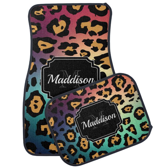 Modern Leopard Print Car Floor Mat (Set)