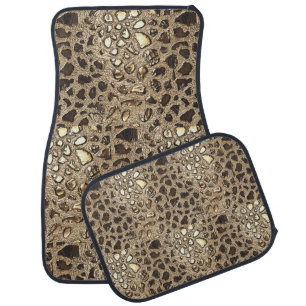 Modern Leopard Print Car Seat Covers Floor Mat
