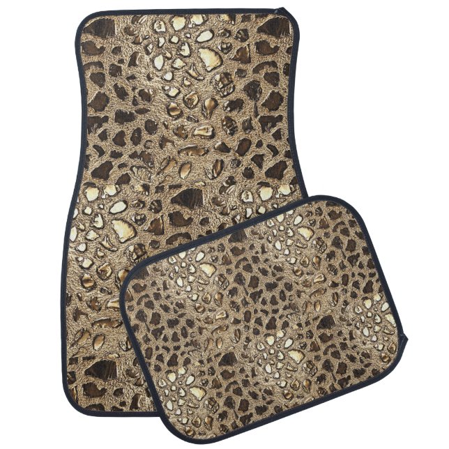Modern Leopard Print Car Seat Covers Floor Mat (Set)