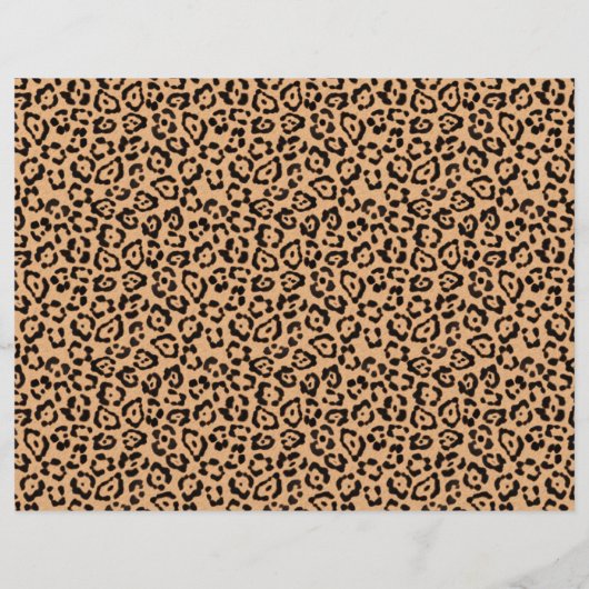 Modern Leopard Print & Damask Tri-Fold Brochures (Back)