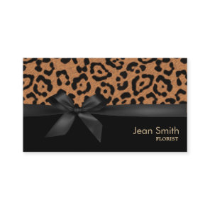 Modern Leopard Print Florist Business Card