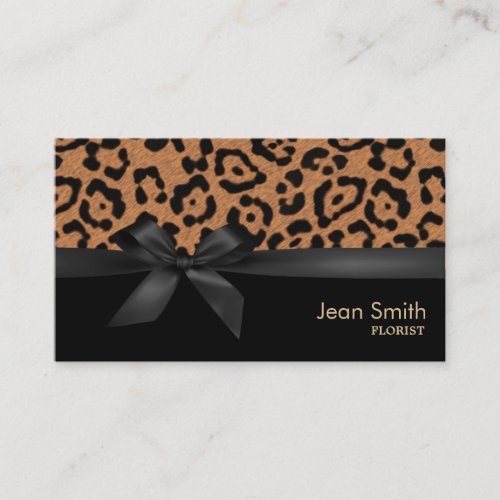 Modern Leopard Print Florist Business Card Template