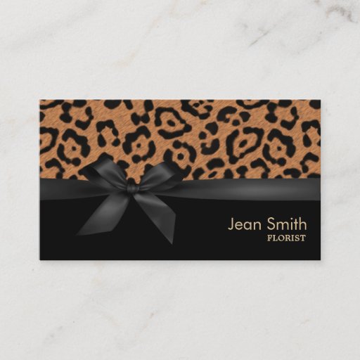Customizable Modern Leopard Print Florist Business Card Template