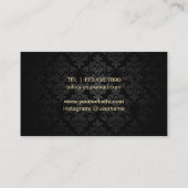 Modern Leopard Print Hair Stylist Gold Scissor Business Card (Back)