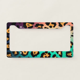Modern Leopard Print License Plate Frame
