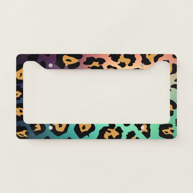 Modern Leopard Print License Plate Frame (Front)