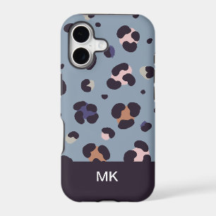 Modern Leopard Print Monogram Initial iPhone 17 Case