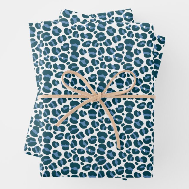 Modern Leopard Print Seamless Pattern Wrapping Paper Sheets (In situ)